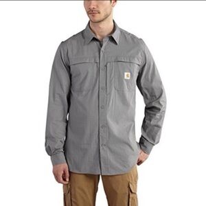 Carhartt Force Ridgefield Gray Relaxed Shirt Large